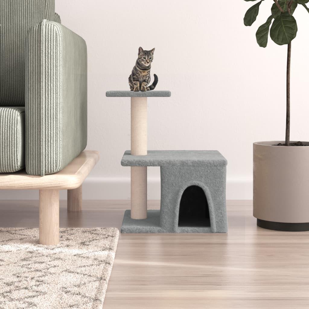 Arbre à chat avec griffoirs en sisal gris clair 48 cm - Animalerie en ligne Kat-Shop