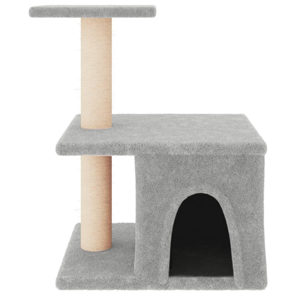 Arbre à chat avec griffoirs en sisal gris clair 48 cm - Animalerie en ligne Kat-Shop