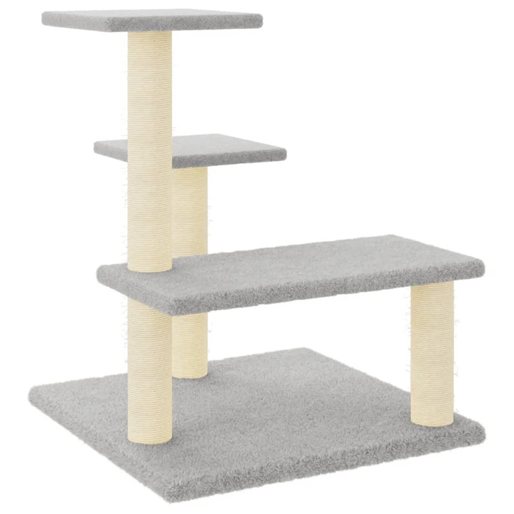 Arbre à chat avec griffoirs en sisal gris clair 61 cm - Animalerie en ligne Kat-Shop