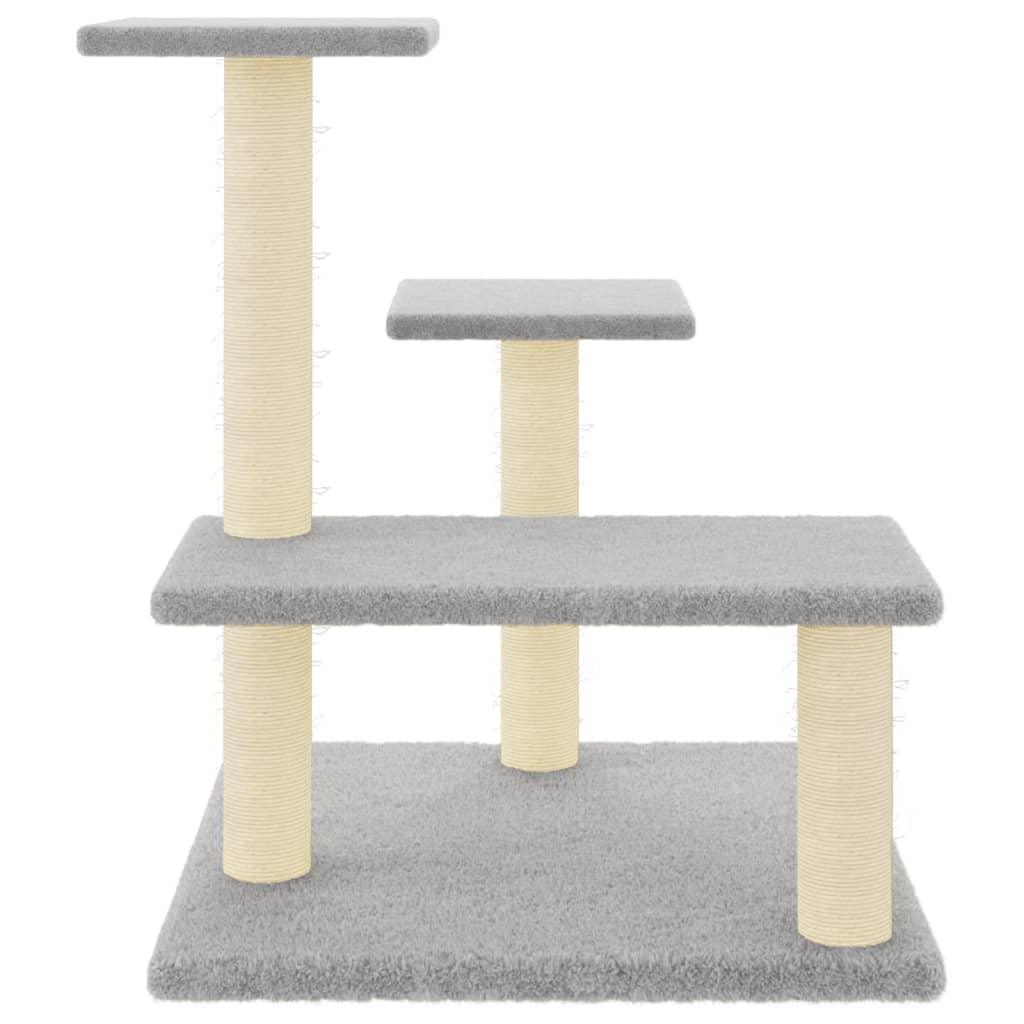 Arbre à chat avec griffoirs en sisal gris clair 61 cm - Animalerie en ligne Kat-Shop