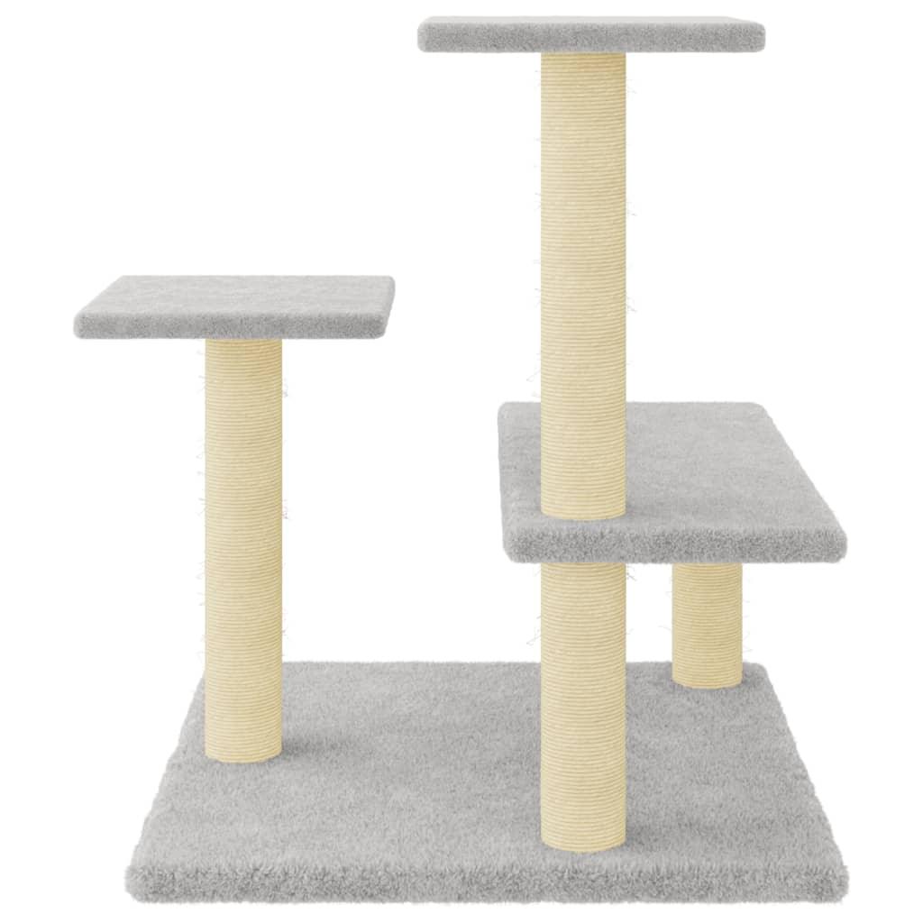 Arbre à chat avec griffoirs en sisal gris clair 61 cm - Animalerie en ligne Kat-Shop