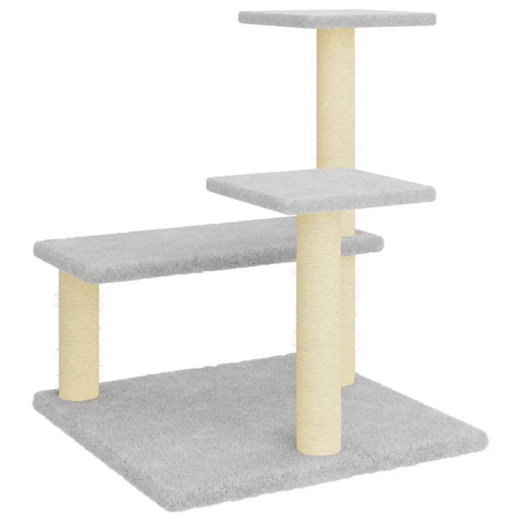 Arbre à chat avec griffoirs en sisal gris clair 61 cm - Animalerie en ligne Kat-Shop