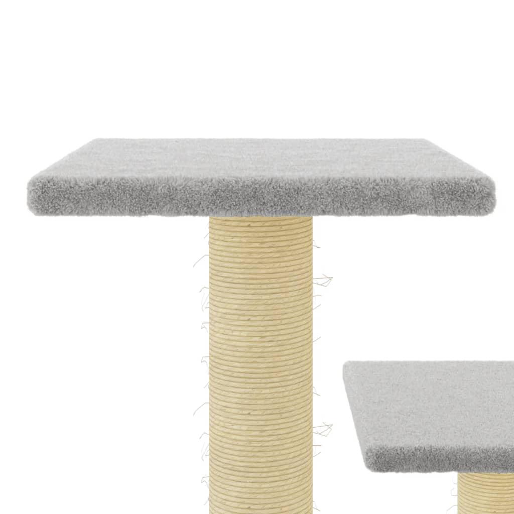 Arbre à chat avec griffoirs en sisal gris clair 61 cm - Animalerie en ligne Kat-Shop