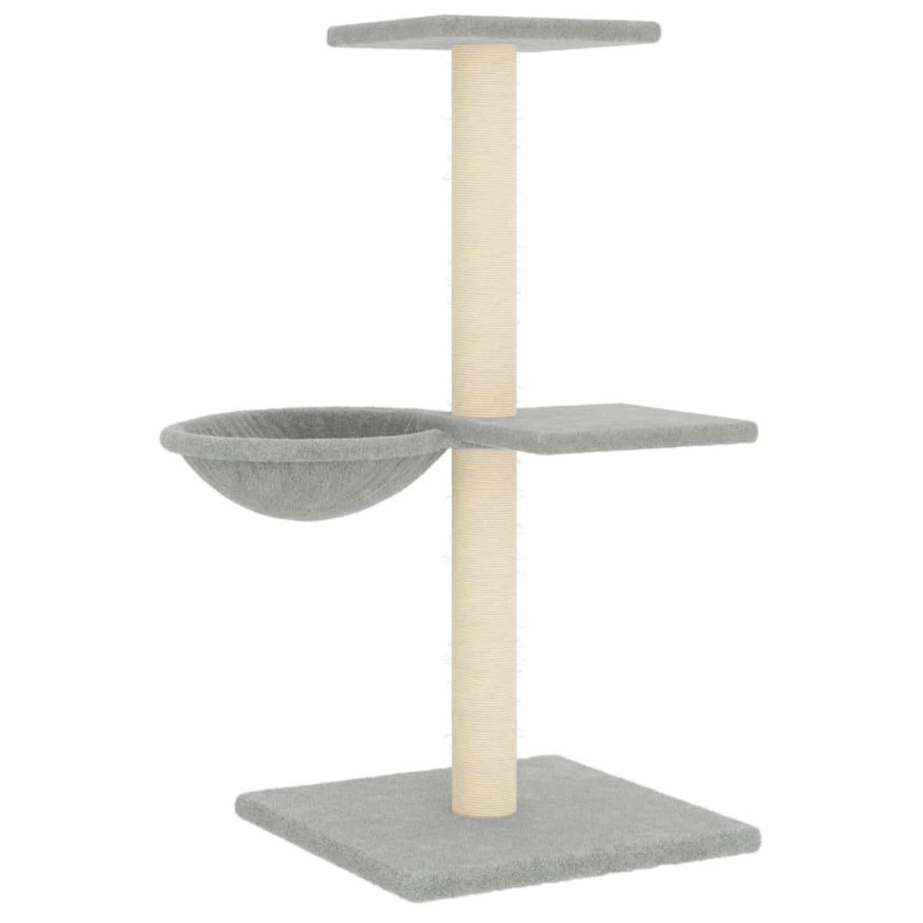 Arbre à chat avec griffoirs en sisal gris clair 72 cm - Animalerie en ligne Kat-Shop