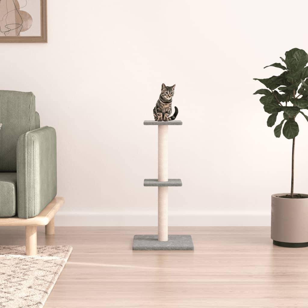 Arbre à chat avec griffoirs en sisal gris clair 73 cm - Animalerie en ligne Kat-Shop