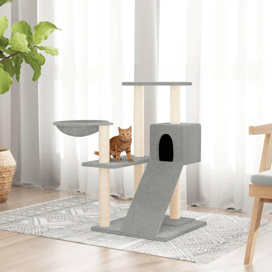 Arbre à chat avec griffoirs en sisal Gris clair 82 cm - Animalerie en ligne www.kat-shop.be