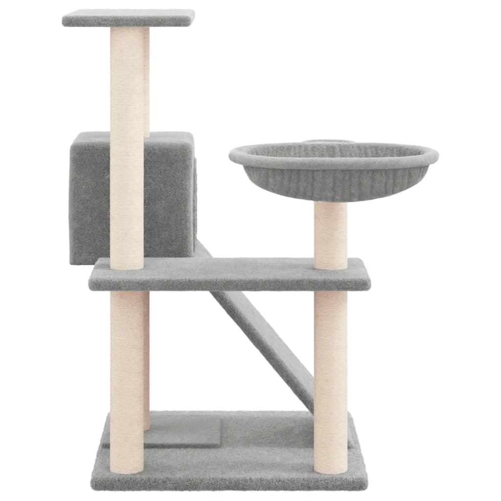 Arbre à chat avec griffoirs en sisal Gris clair 82 cm - Animalerie en ligne www.kat-shop.be