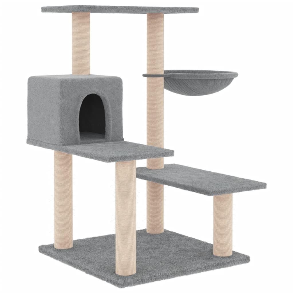 Arbre à chat avec griffoirs en sisal gris clair 82,5 cm - Animalerie en ligne Kat-Shop