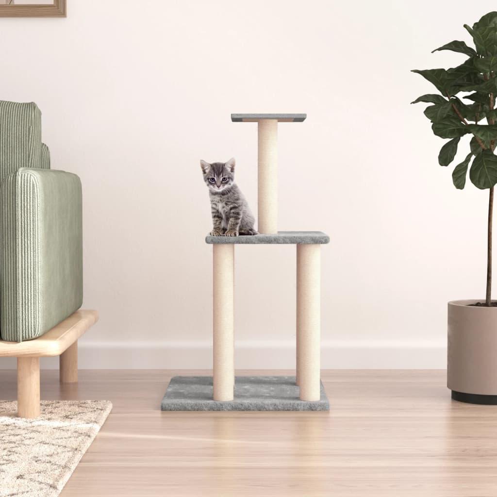 Arbre à chat avec griffoirs en sisal gris clair 85,5 cm - Animalerie en ligne Kat-Shop
