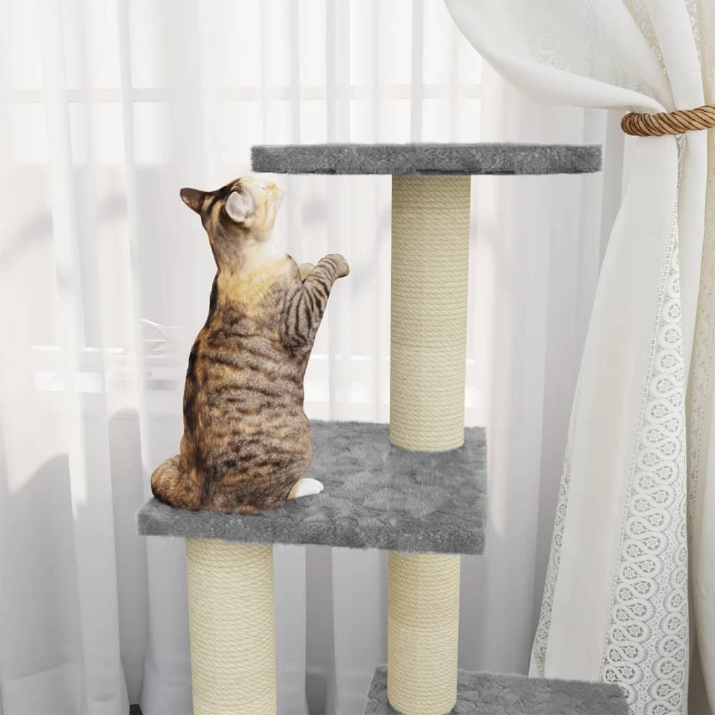 Arbre à chat avec griffoirs en sisal Gris clair 92 cm - Animalerie en ligne www.kat-shop.be