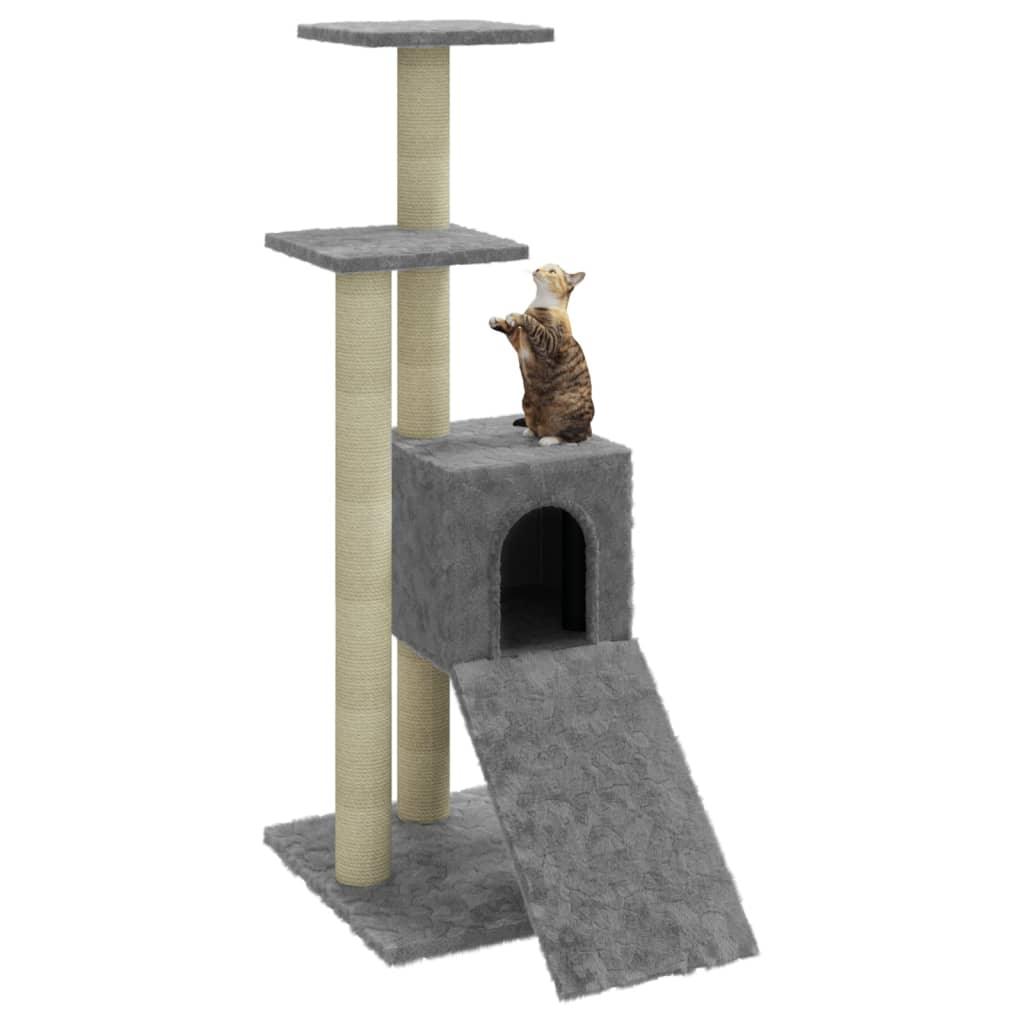 Arbre à chat avec griffoirs en sisal Gris clair 92 cm - Animalerie en ligne www.kat-shop.be