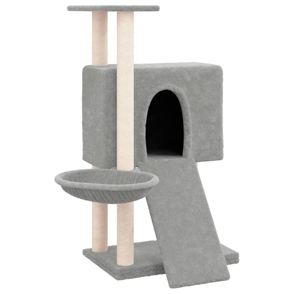 Arbre à chat avec griffoirs en sisal Gris clair 96 cm - Animalerie en ligne Kat-Shop