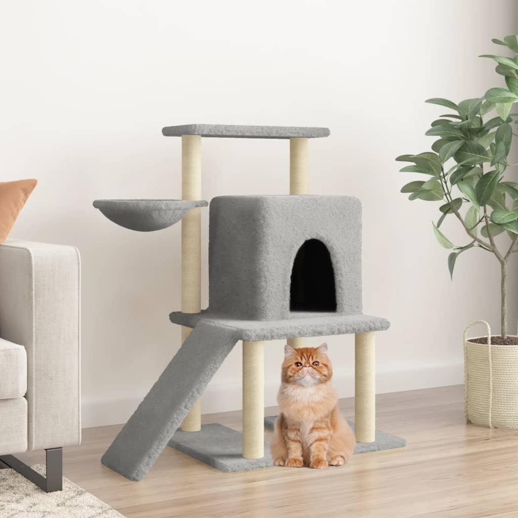 Arbre à chat avec griffoirs en sisal Gris clair 96,5 cm - Animalerie en ligne Kat-Shop