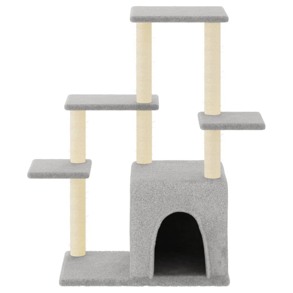 Arbre à chat avec griffoirs en sisal gris clair 97,5 cm - Animalerie en ligne Kat-Shop