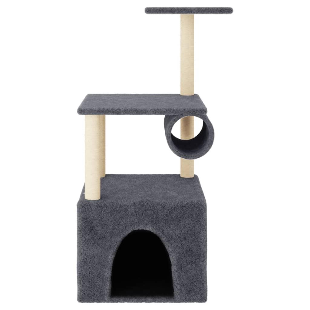 Arbre à chat avec griffoirs en sisal gris foncé 109,5 cm - Animalerie en ligne Kat-Shop