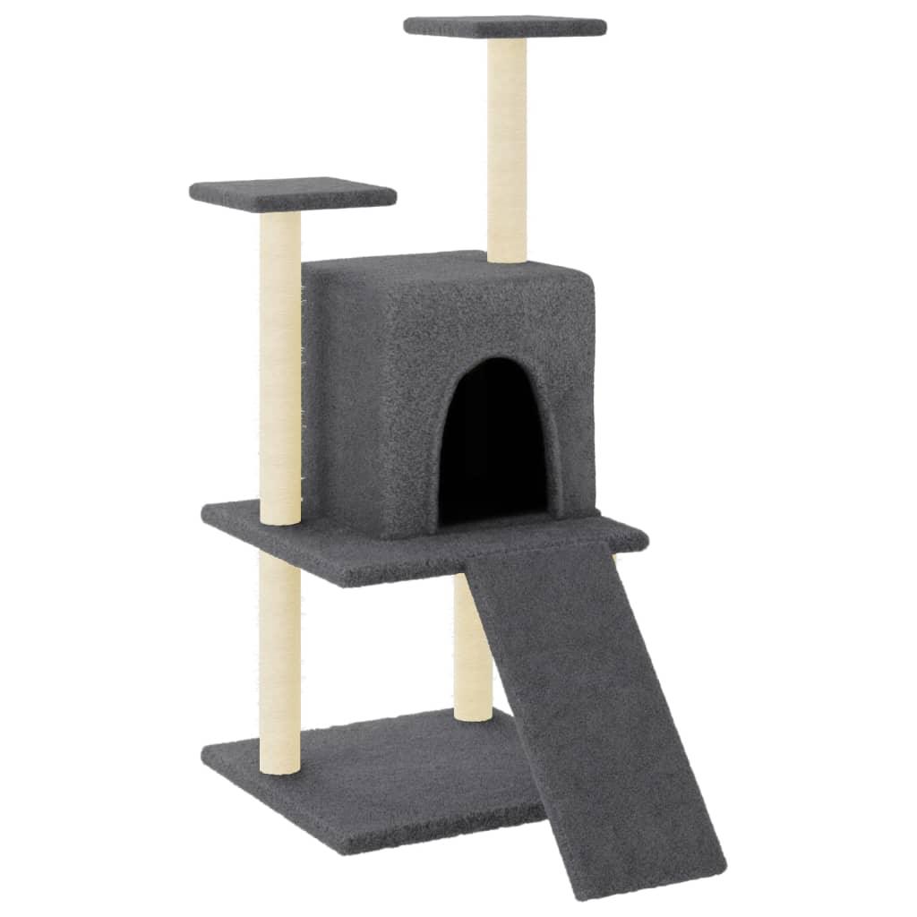 Arbre à chat avec griffoirs en sisal gris foncé 110 cm - Animalerie en ligne Kat-Shop