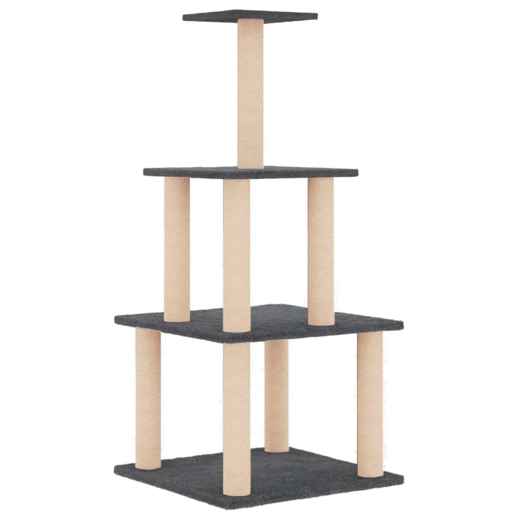 Arbre à chat avec griffoirs en sisal gris foncé 111 cm - Animalerie en ligne Kat-Shop