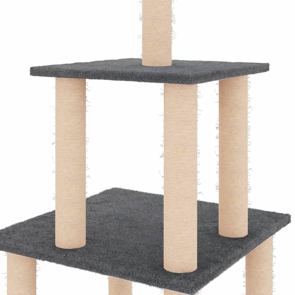 Arbre à chat avec griffoirs en sisal gris foncé 111 cm - Animalerie en ligne Kat-Shop