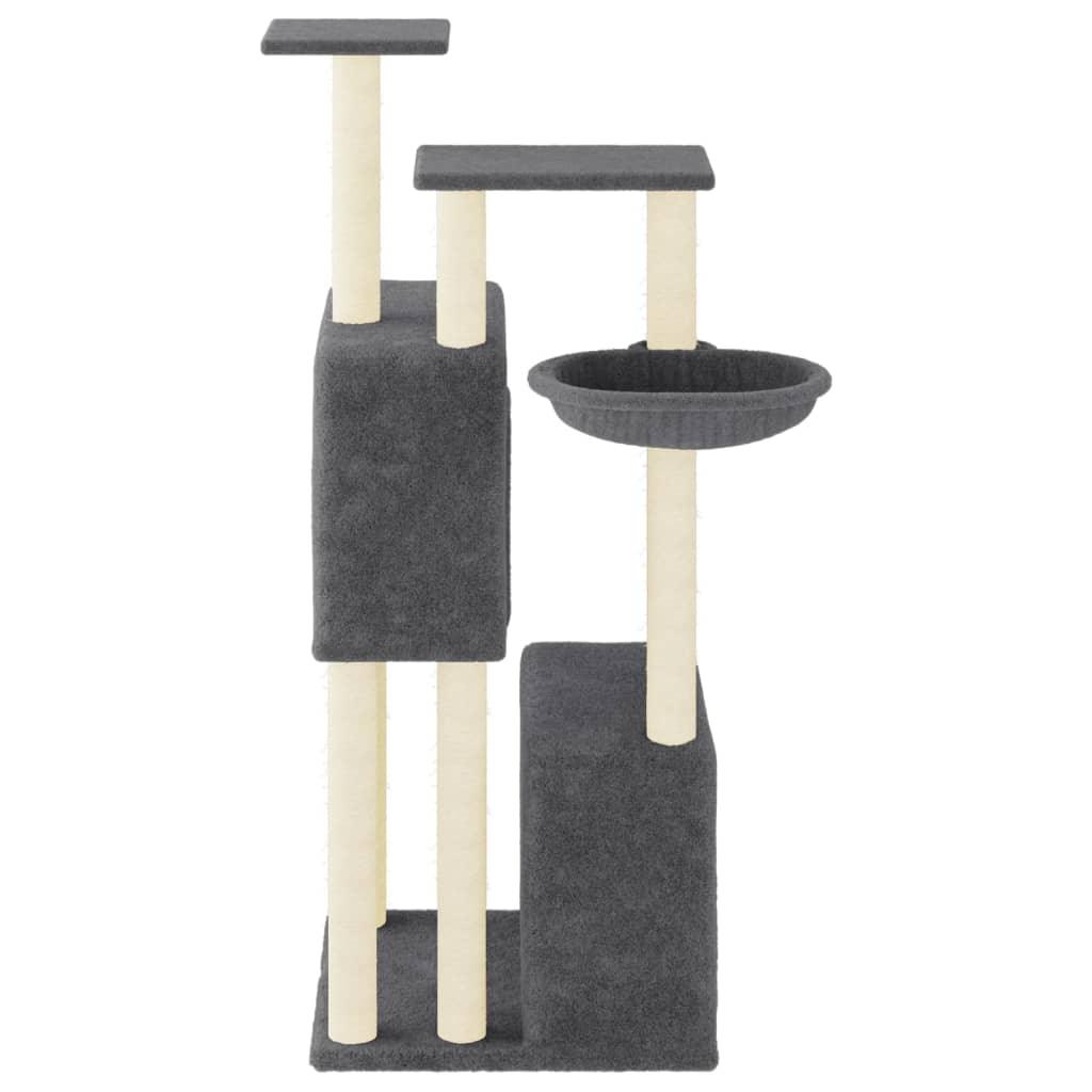 Arbre à chat avec griffoirs en sisal gris foncé 122 cm - Animalerie en ligne Kat-Shop