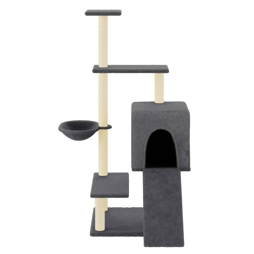 Arbre à chat avec griffoirs en sisal gris foncé 130,5 cm - Animalerie en ligne Kat-Shop