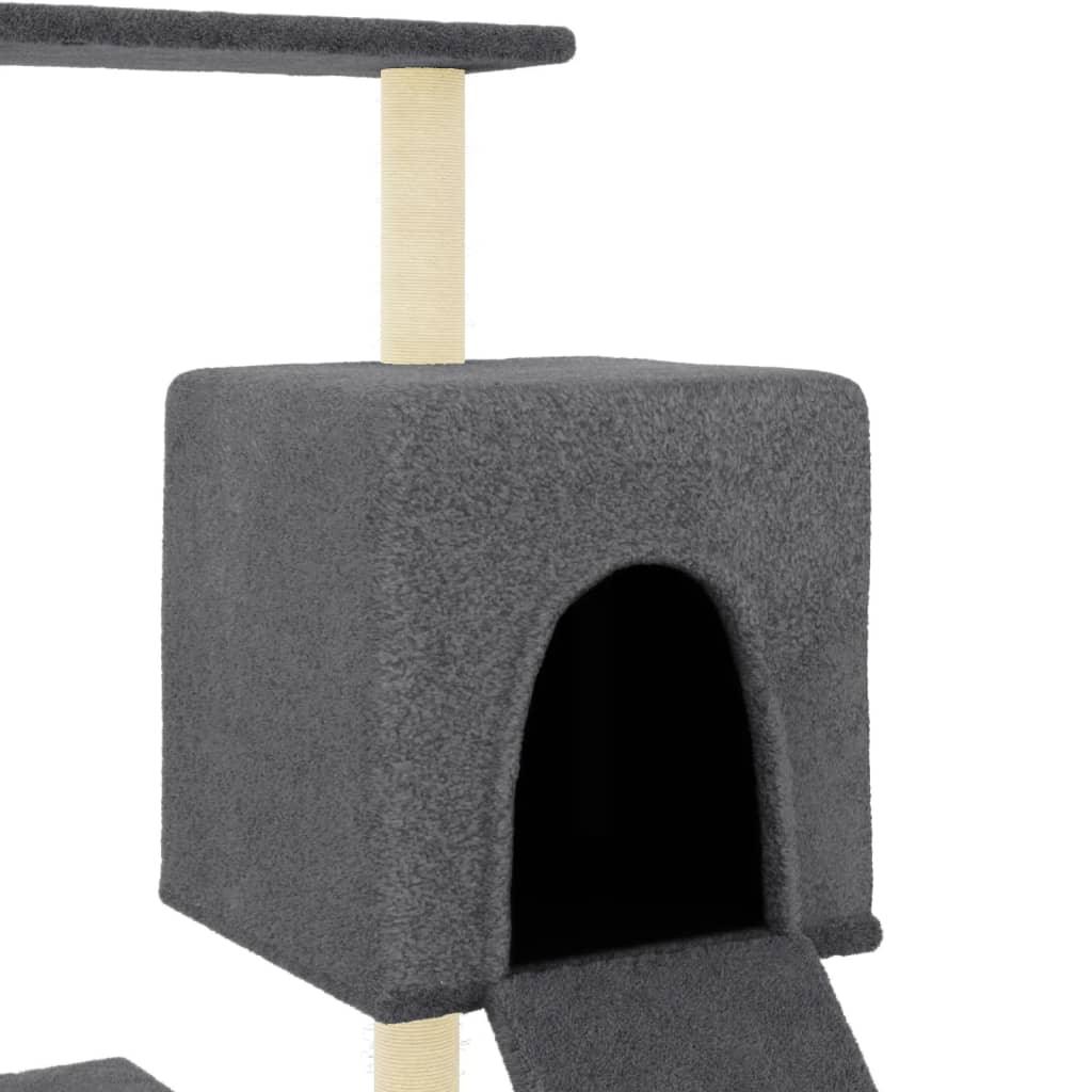 Arbre à chat avec griffoirs en sisal gris foncé 130,5 cm - Animalerie en ligne Kat-Shop