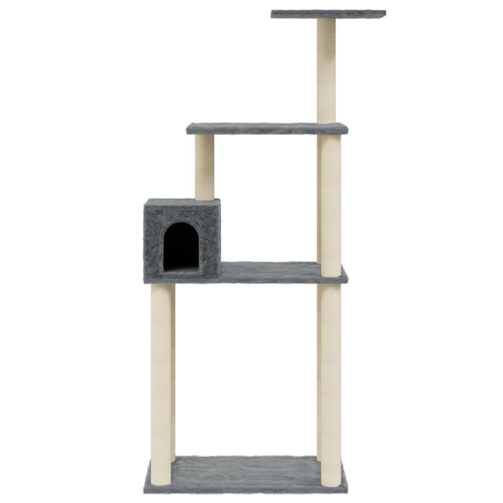 Arbre à chat avec griffoirs en sisal Gris foncé 147 cm - Animalerie en ligne www.kat-shop.be