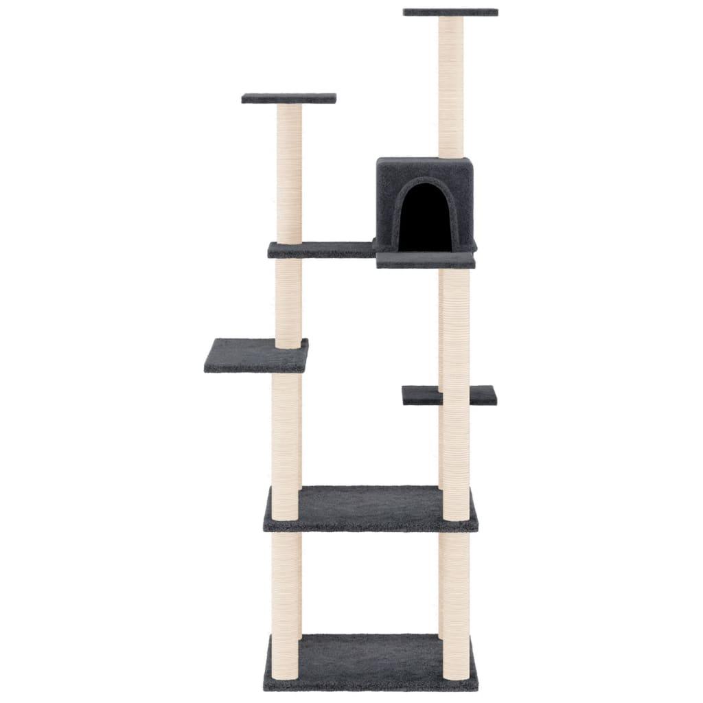 Arbre à chat avec griffoirs en sisal Gris foncé 153 cm - Animalerie en ligne www.kat-shop.be