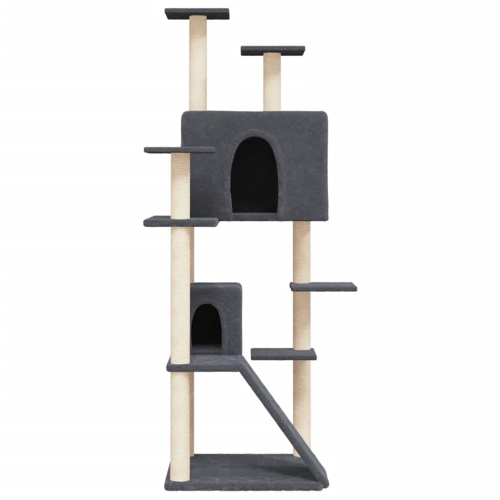 Arbre à chat avec griffoirs en sisal Gris foncé 153 cm - Animalerie en ligne www.kat-shop.be