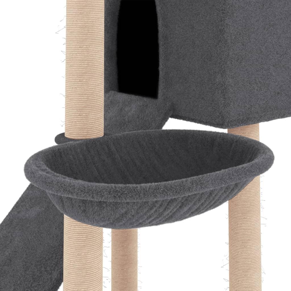 Arbre à chat avec griffoirs en sisal Gris foncé 153 cm - Animalerie en ligne Kat-Shop