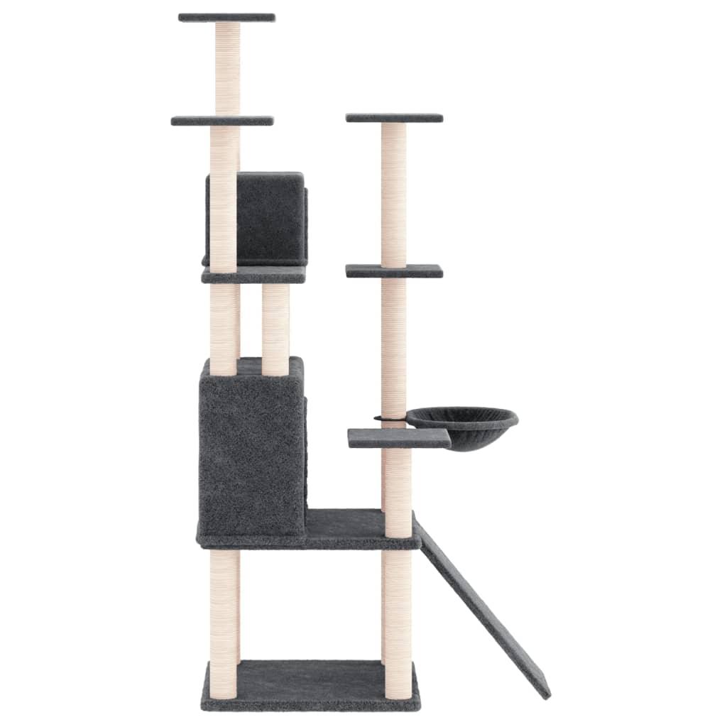 Arbre à chat avec griffoirs en sisal Gris foncé 154 cm - Animalerie en ligne www.kat-shop.be