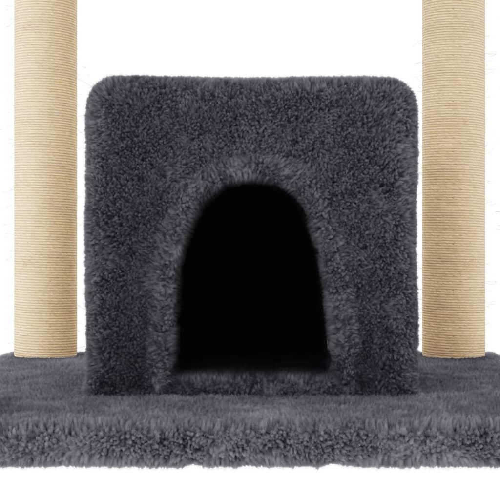 Arbre à chat avec griffoirs en sisal Gris foncé 154 cm - Animalerie en ligne Kat-Shop