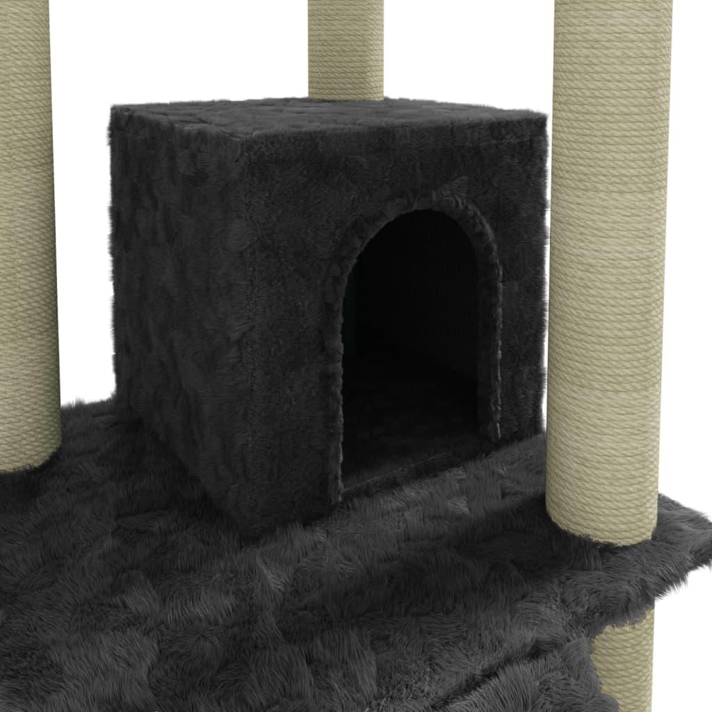 Arbre à chat avec griffoirs en sisal Gris foncé 155 cm - Animalerie en ligne Kat-Shop