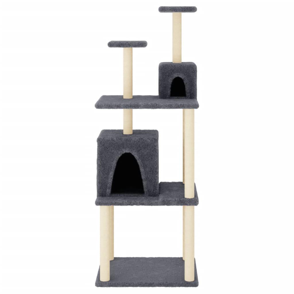 Arbre à chat avec griffoirs en sisal Gris foncé 167 cm - Animalerie en ligne Kat-Shop