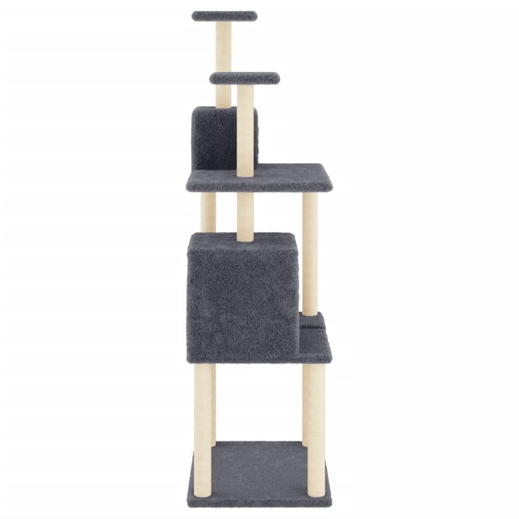 Arbre à chat avec griffoirs en sisal Gris foncé 167 cm - Animalerie en ligne Kat-Shop