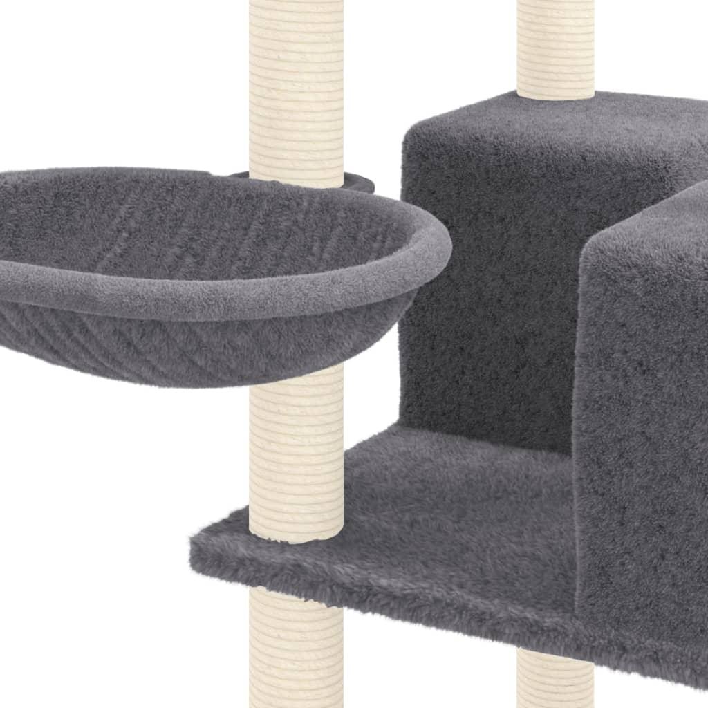 Arbre à chat avec griffoirs en sisal Gris foncé 167 cm - Animalerie en ligne www.kat-shop.be