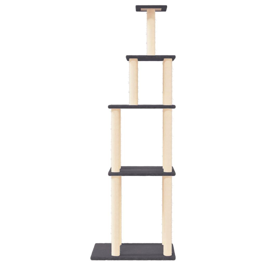 Arbre à chat avec griffoirs en sisal gris foncé 183 cm - Animalerie en ligne Kat-Shop