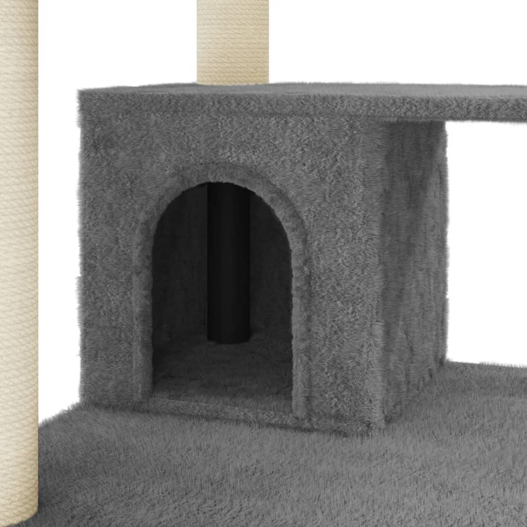 Arbre à chat avec griffoirs en sisal Gris foncé 183 cm - Animalerie en ligne www.kat-shop.be