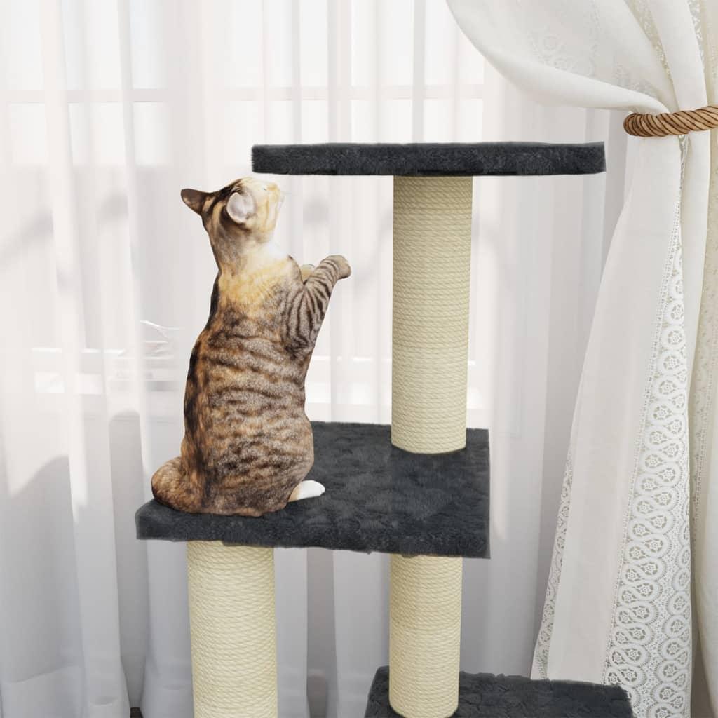 Arbre à chat avec griffoirs en sisal Gris foncé 92 cm - Animalerie en ligne www.kat-shop.be