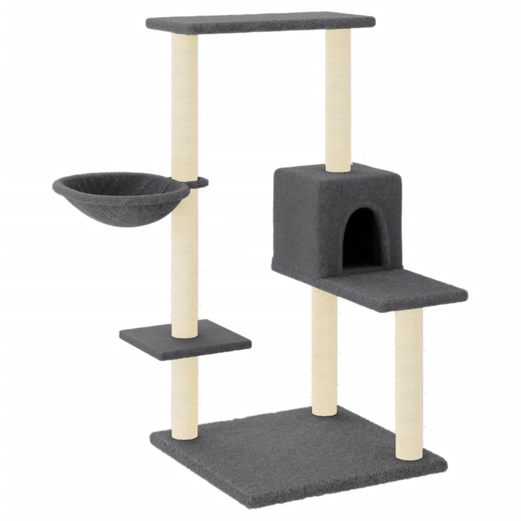 Arbre à chat avec griffoirs en sisal gris foncé 95 cm - Animalerie en ligne Kat-Shop