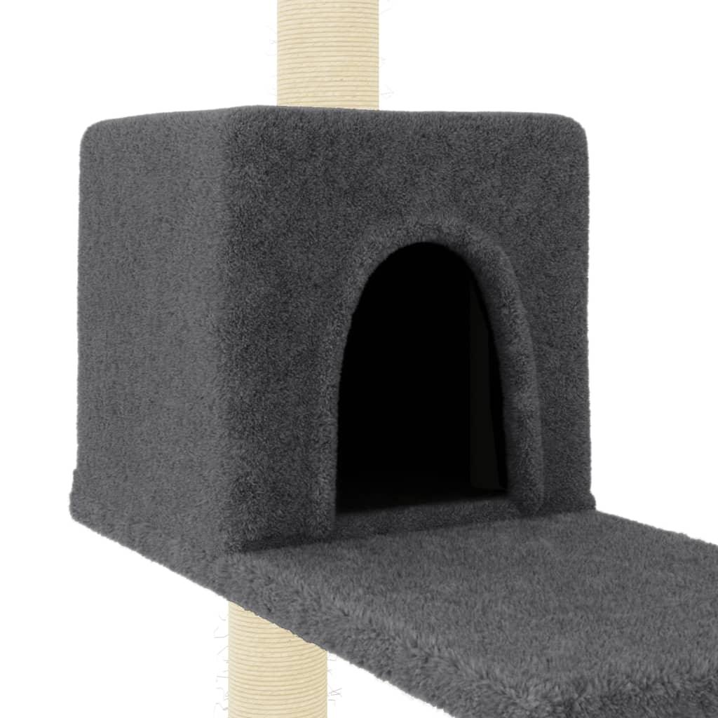 Arbre à chat avec griffoirs en sisal gris foncé 95 cm - Animalerie en ligne Kat-Shop