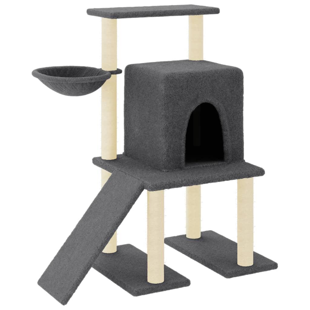 Arbre à chat avec griffoirs en sisal gris foncé 96,5 cm - Animalerie en ligne Kat-Shop