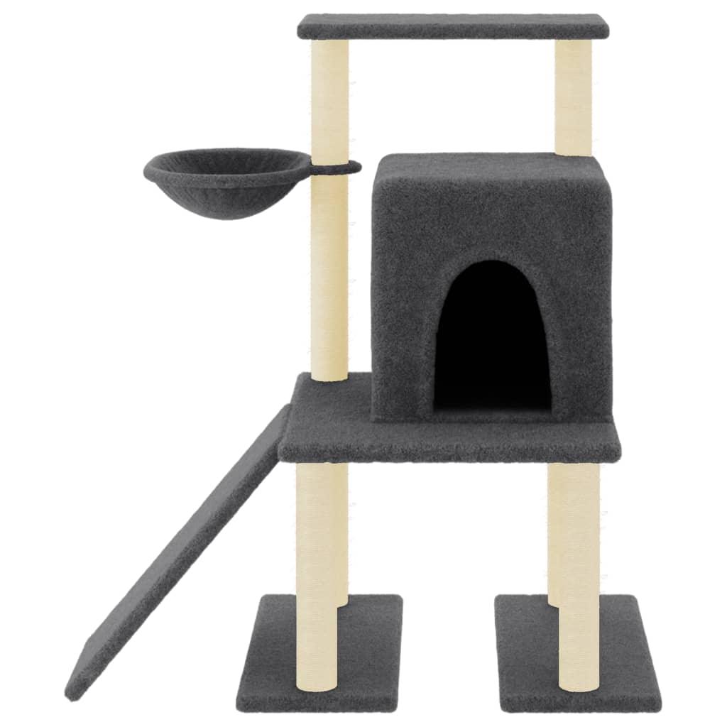 Arbre à chat avec griffoirs en sisal gris foncé 96,5 cm - Animalerie en ligne Kat-Shop