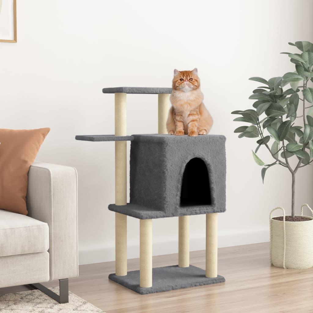 Arbre à chat avec griffoirs en sisal gris foncé 97 cm - Animalerie en ligne Kat-Shop