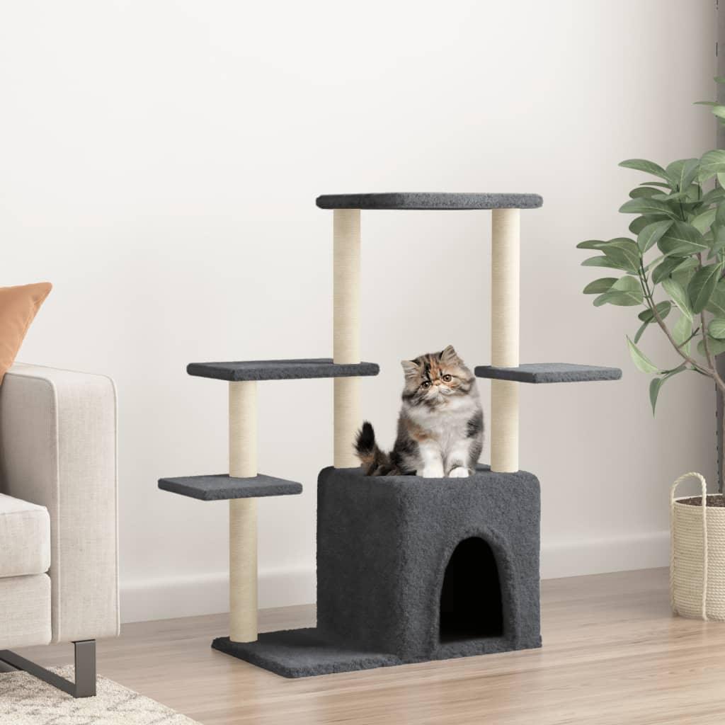 Arbre à chat avec griffoirs en sisal gris foncé 97,5 cm - Animalerie en ligne Kat-Shop