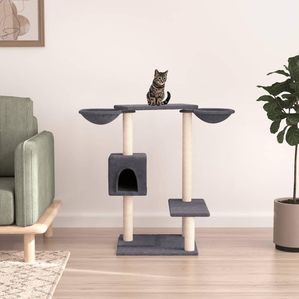 Arbre à chat avec griffoirs gris foncé 82 cm - Animalerie en ligne Kat-Shop