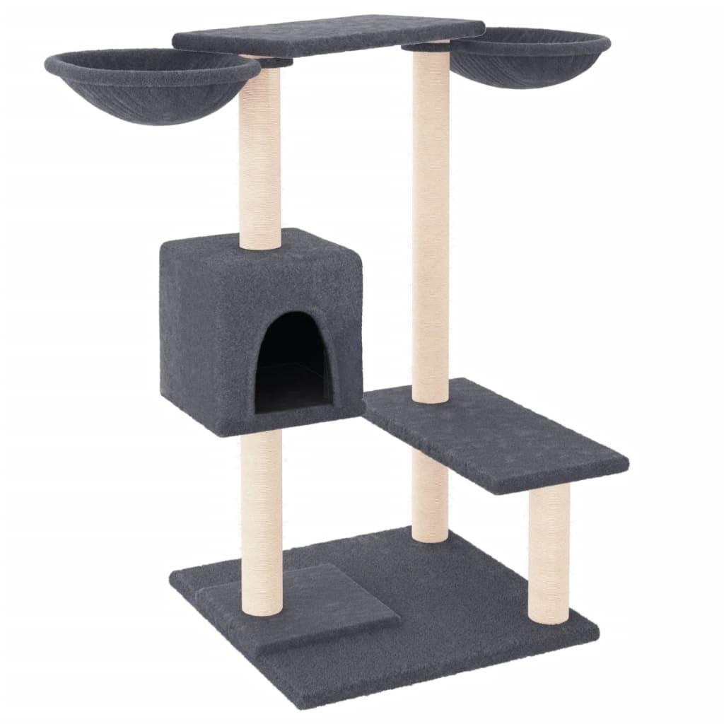 Arbre à chat avec griffoirs gris foncé 82 cm - Animalerie en ligne Kat-Shop