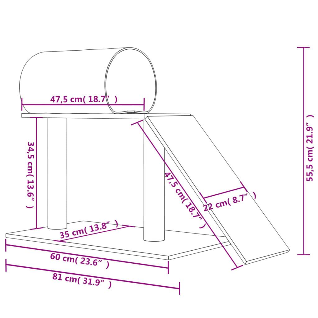 Arbres à chat avec tunnel et échelle crème 55,5 cm - Animalerie en ligne Kat-Shop