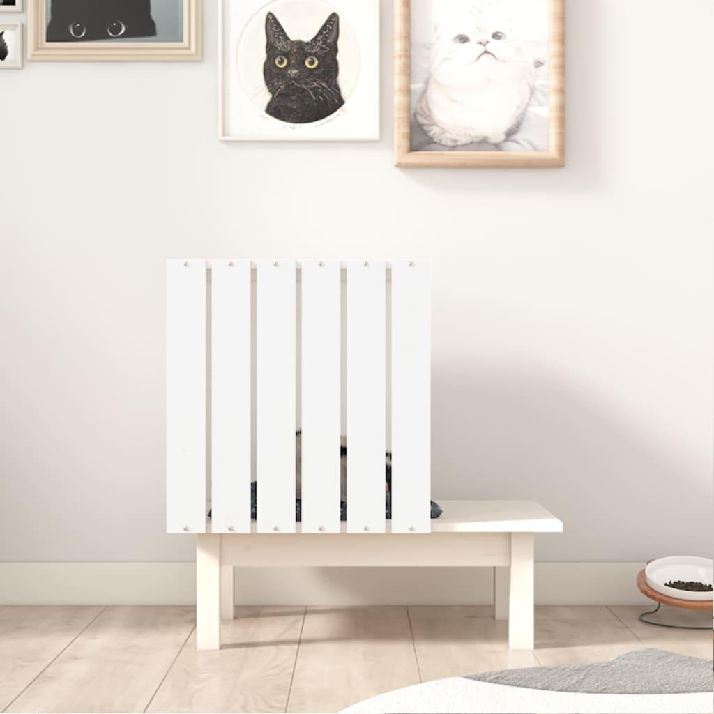 Maison pour chat Blanc 60x36x60 cm Bois de pin massif - Animalerie en ligne www.kat-shop.be