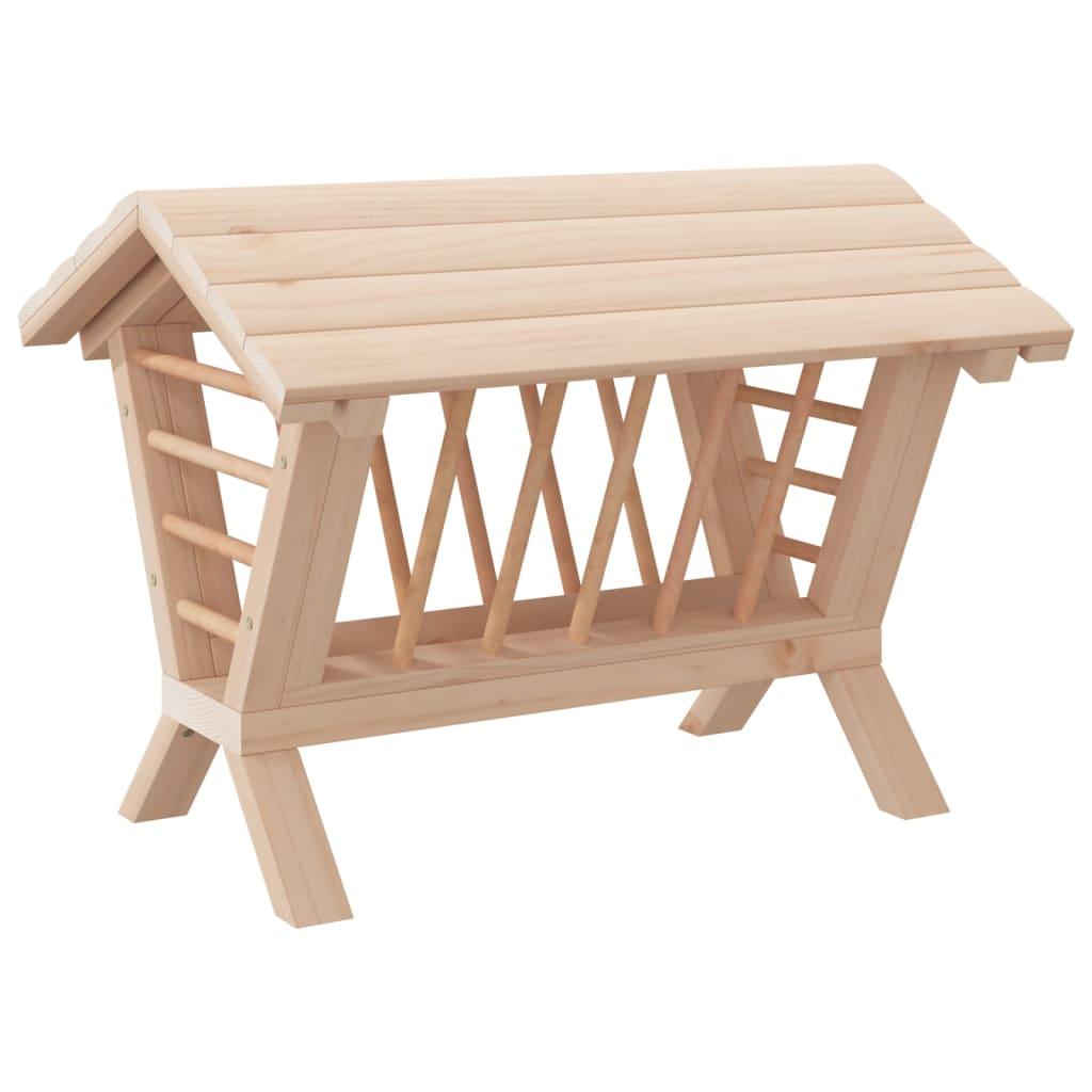 Mangeoire à foin pour lapins 44x33x33 cm bois massif de sapin - Animalerie en ligne Kat-Shop