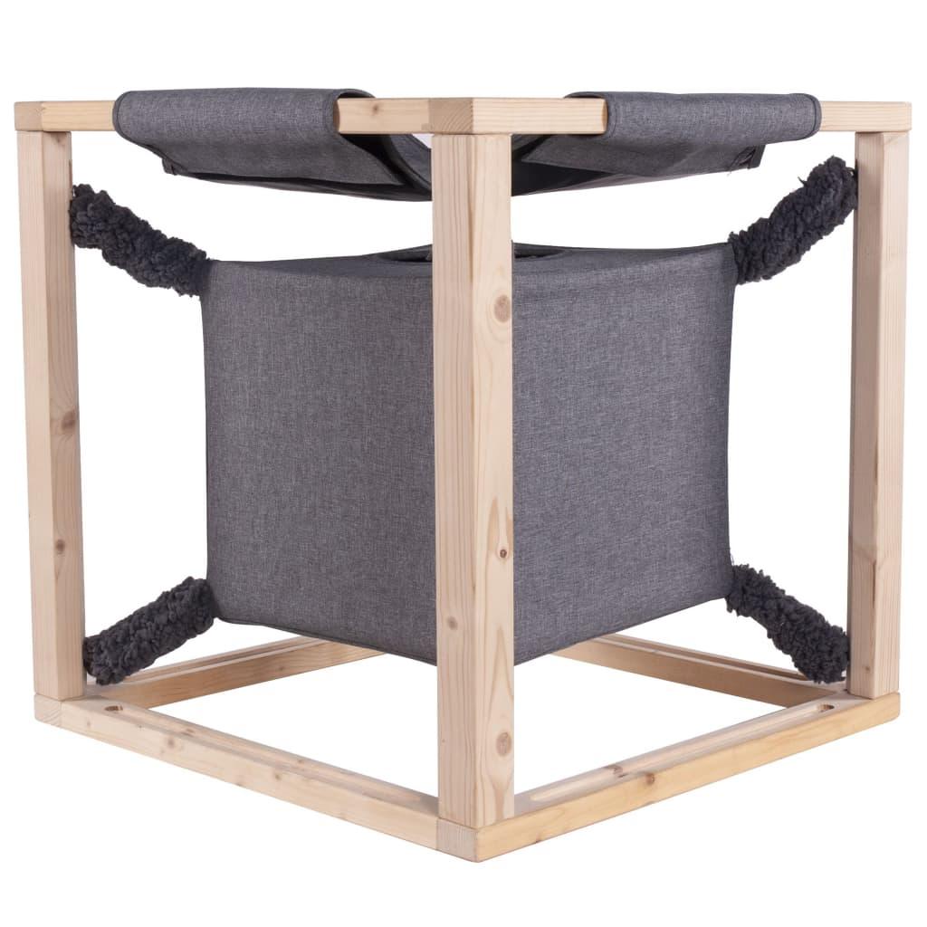 Quapas! Lit pour chats avec hamac Catcube Gris M 54x54x54 cm - Animalerie en ligne Kat-Shop